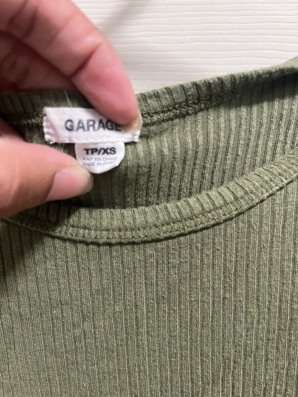 Garage Olive Ribbed Side-Drawstring Tank Top - Picture 4 of 4